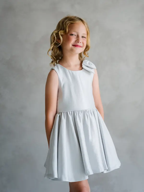 Light grey shoulder-bow dress — Teter Warm CF15 Australia